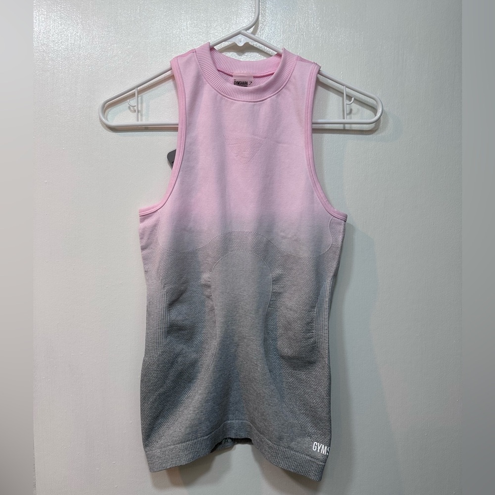 NWT Gymshark Pink/Gray Ombré  Seamless Vest Tank Top Size Small